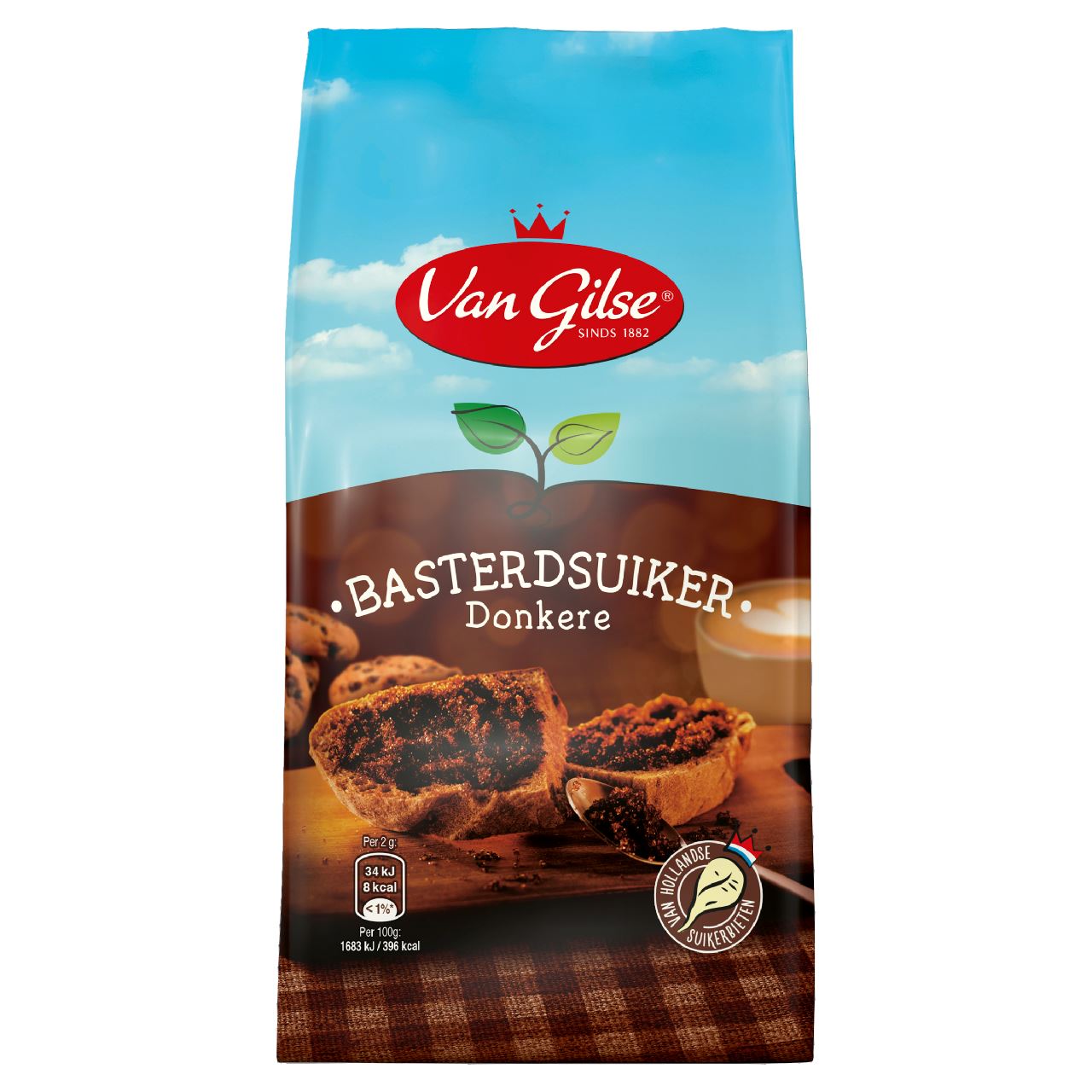 Van Gilse Donkere Basterdsuiker 12 x 600 g *