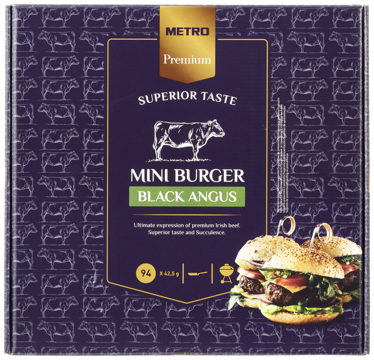 METRO Premium Irish Black Angus Mini Burgers diepvries 94 x 42,5 g