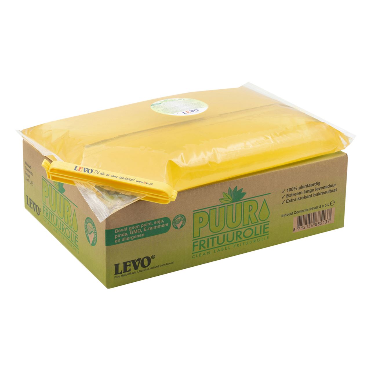Levo PUUR frituurolie packzak 2 x 5 l