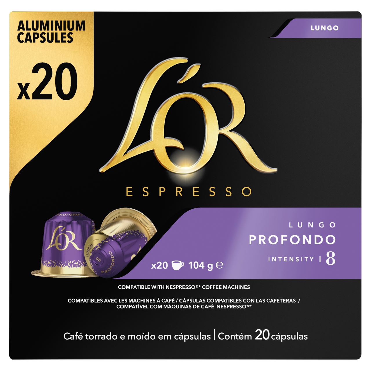 Lungo Profondo Koffiecups - Intensiteit 8/12 - 10 x 20 capsules -