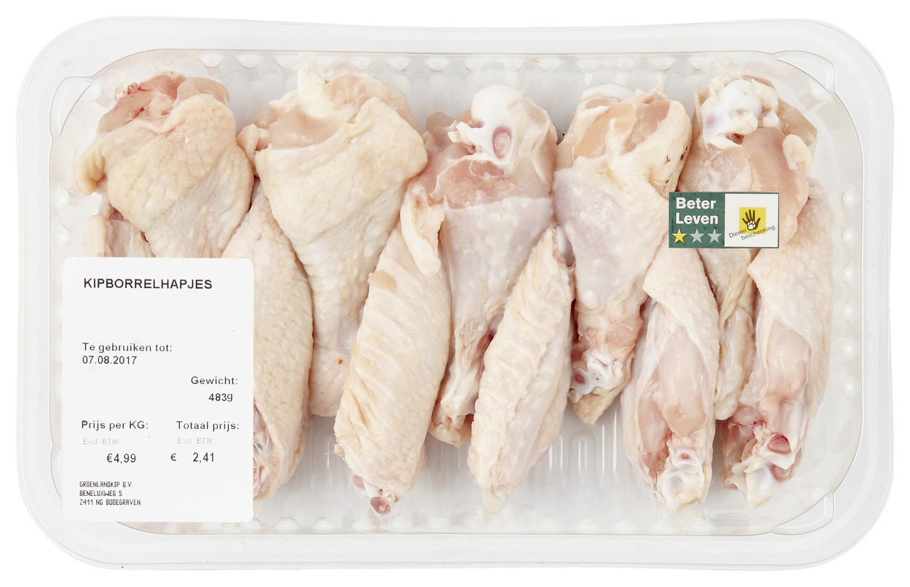 Groenlandkip Kippenvleugels 1 kg beter leven 1 ster vers wicht