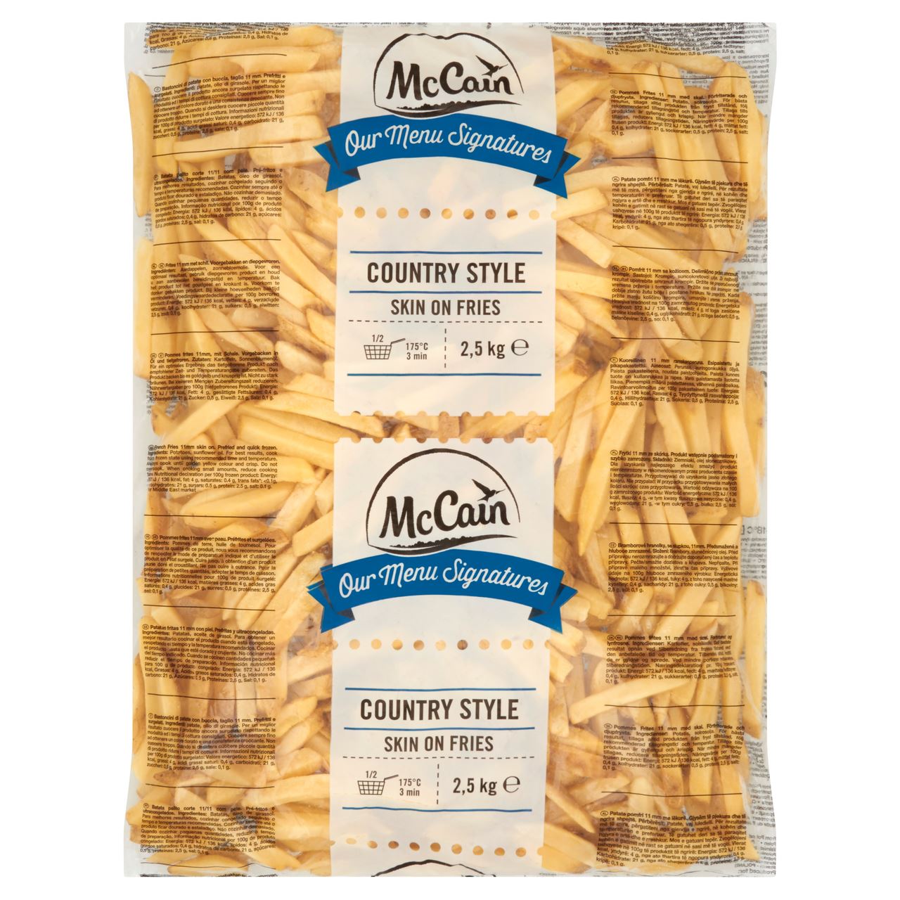 McCain Country Style Skin On Fries 2,5 kg