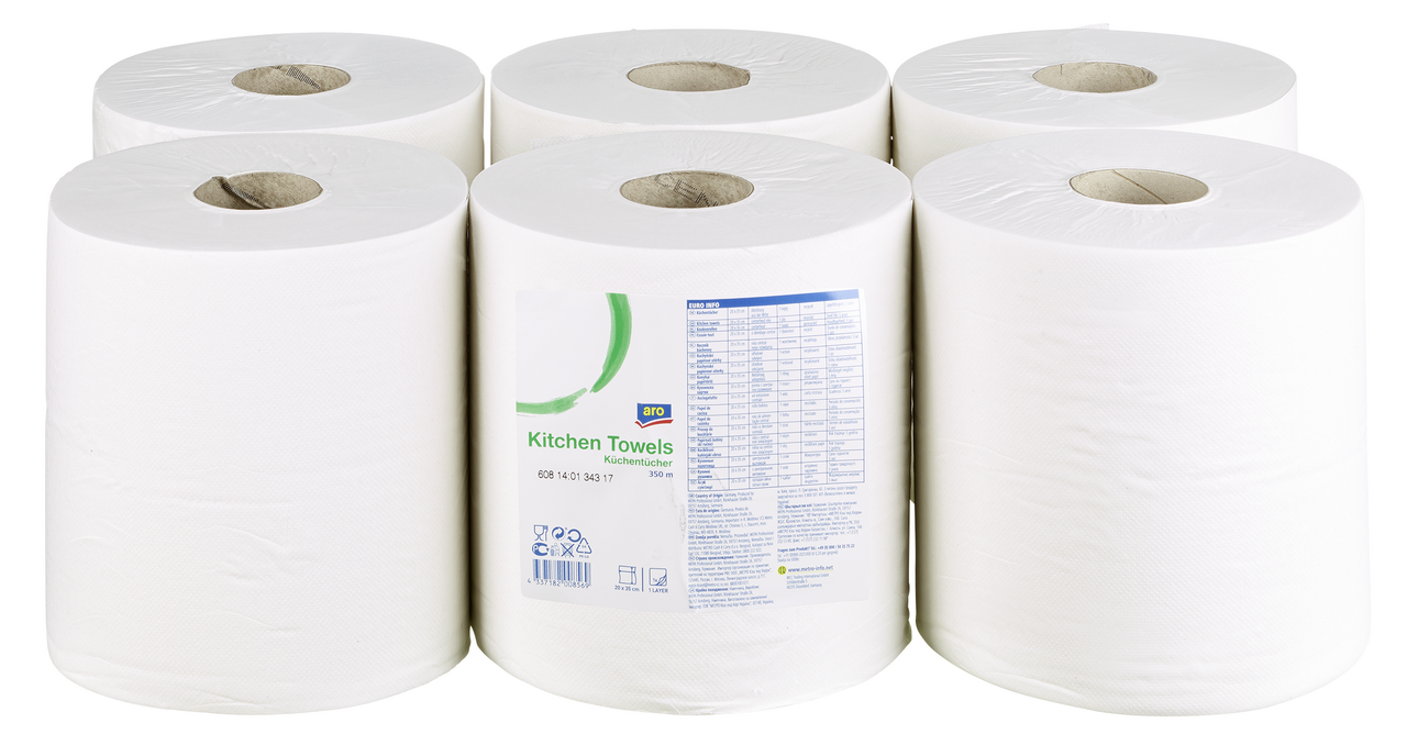 aro Poetsrol 350 mm 1-laags 6 rollen