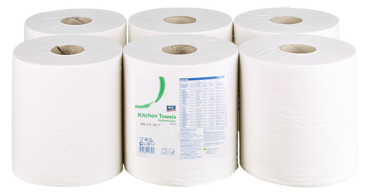 aro Poetsrol 350 mm 1-laags 6 rollen