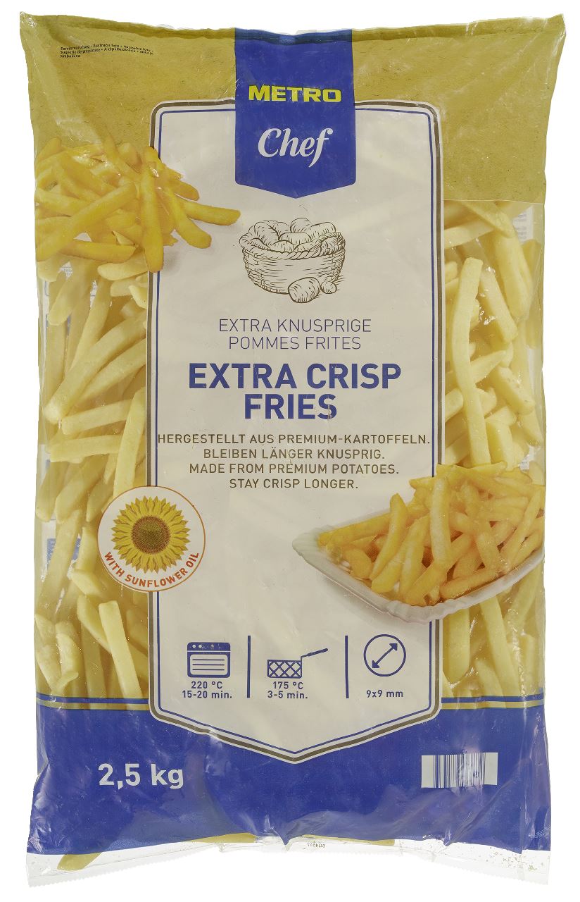 METRO Chef Extra crisp fries 9x9 2,5 kg