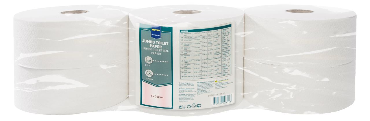 METRO PROFESSIONAL Toiletrol Jumbo 2-laags 6 x 320 meter