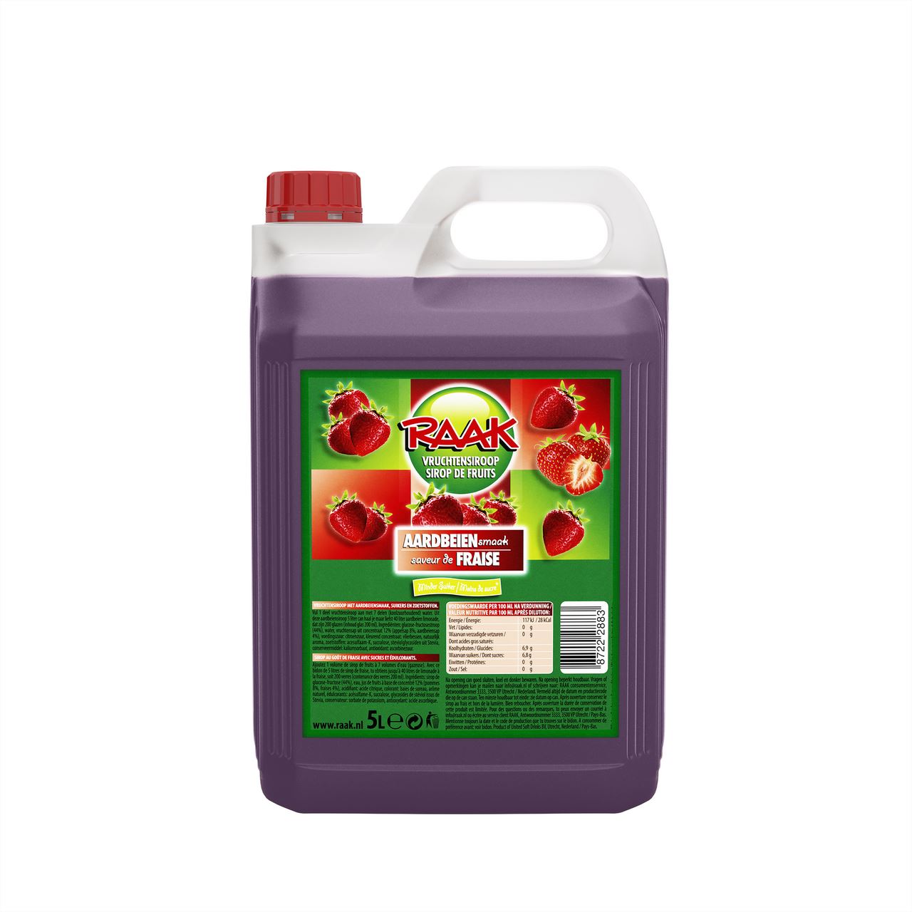 RAAK Vruchtensiroop Aardbei 5 l