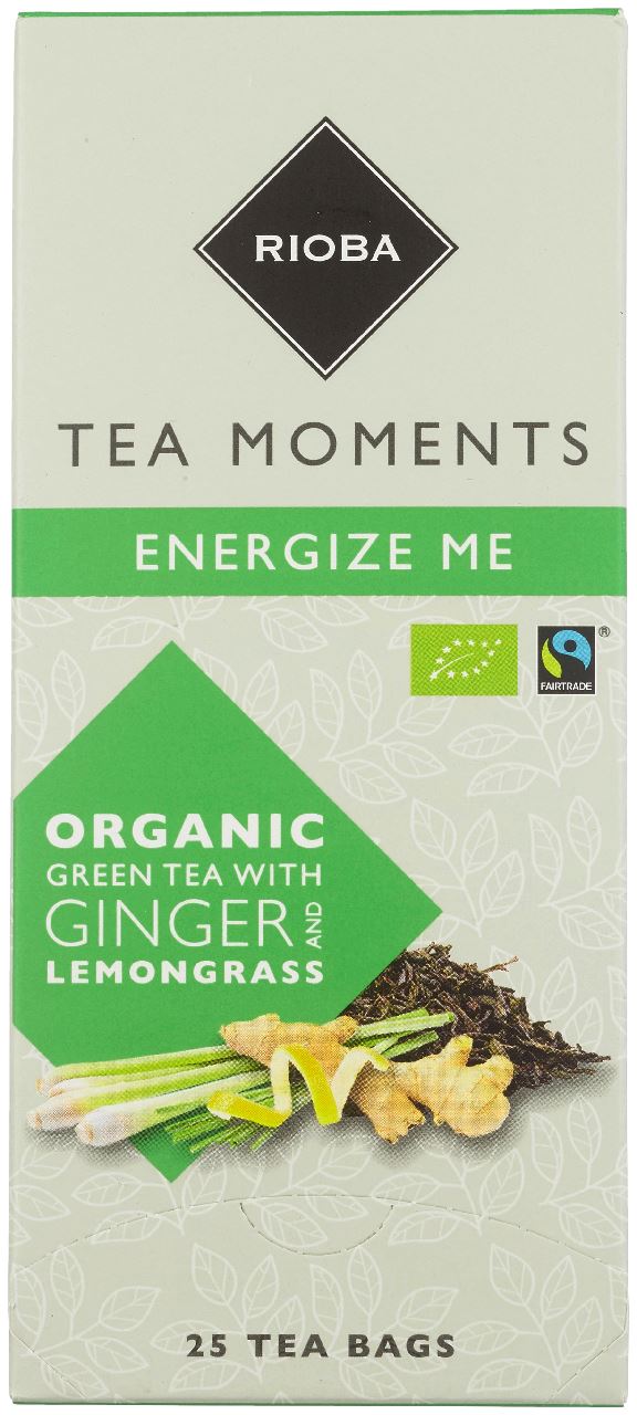 RIOBA Biologische Thee Energize Me Gember & Citroengras 25 st 50 g