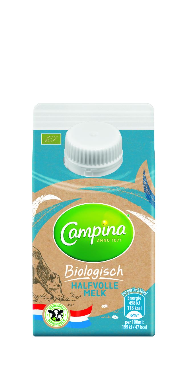 Campina Melk biologische halfvolle 250 ml