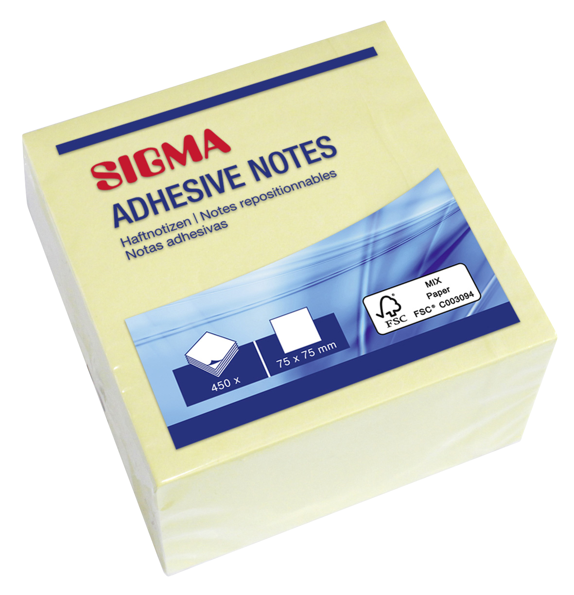 SIGMA Notes 75 x 75 mm 450 vel geel
