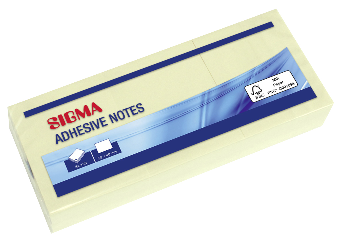 SIGMA Notes 50 x 40 mm 6 x 100 vel geel