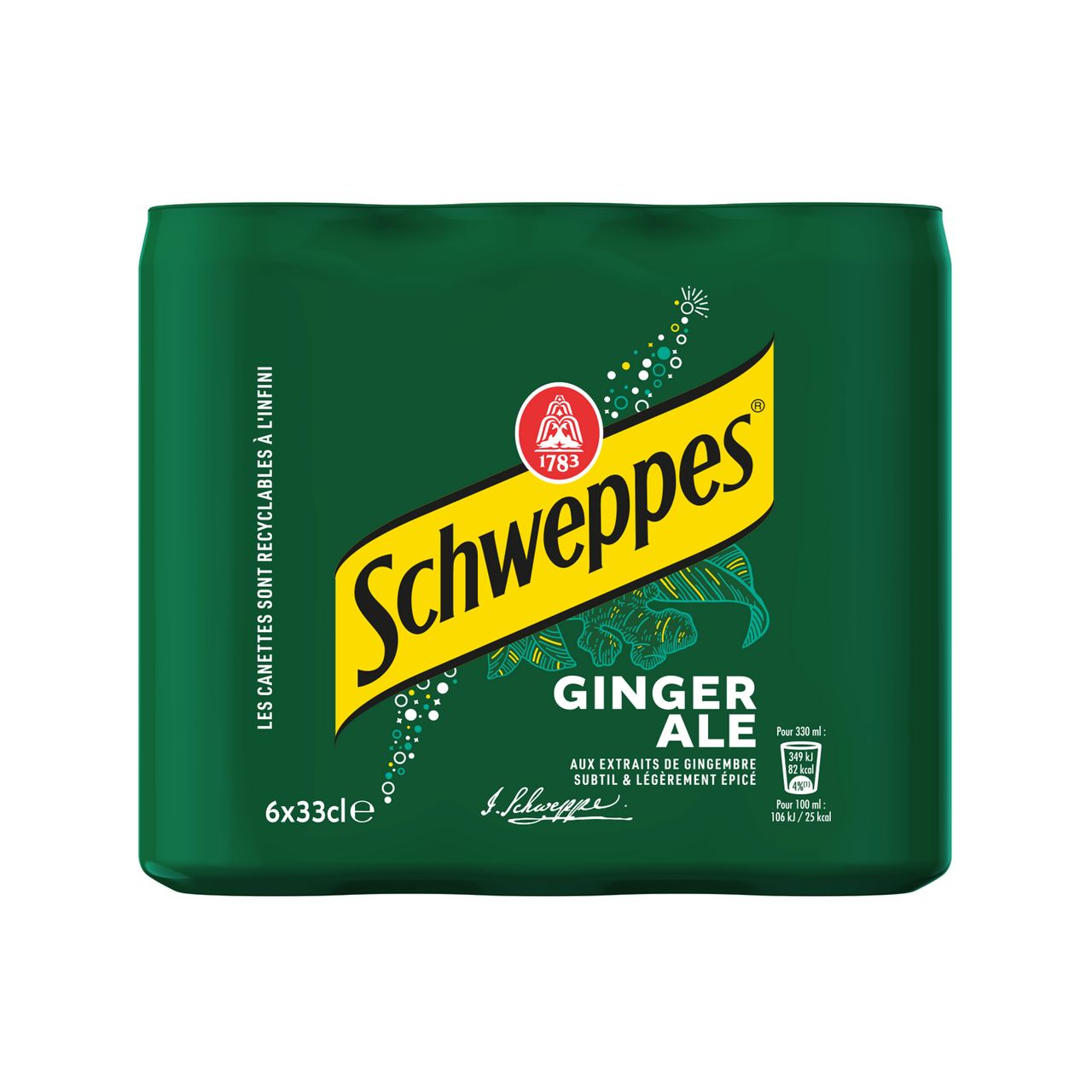 Schweppes Ginger ale blik 24 x 33 cl