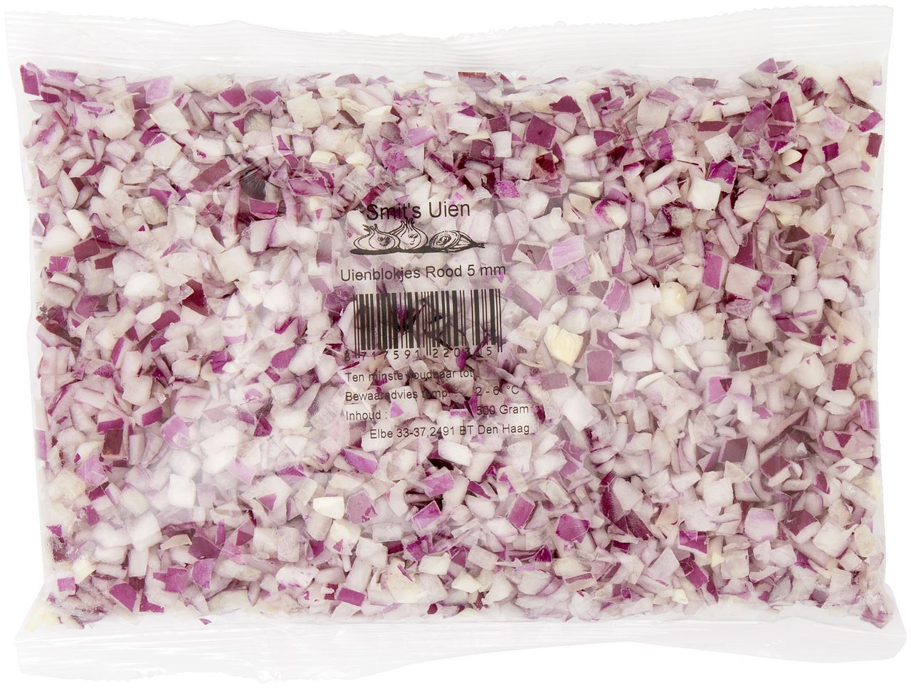 Uien Blokjes Rood 5 mm 500 g *
