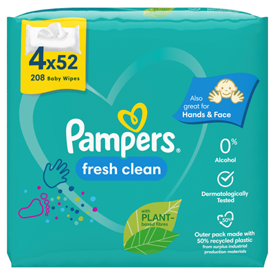 Verduisteren min Woord Pampers Fresh Clean Babydoekjes 4 Verpakkingen = 208 Doekjes | Makro  Nederland