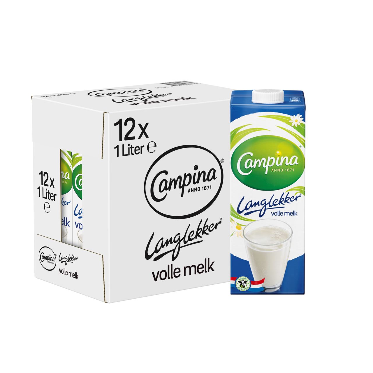 Campina Langlekker Volle Melk 12 x 1 l