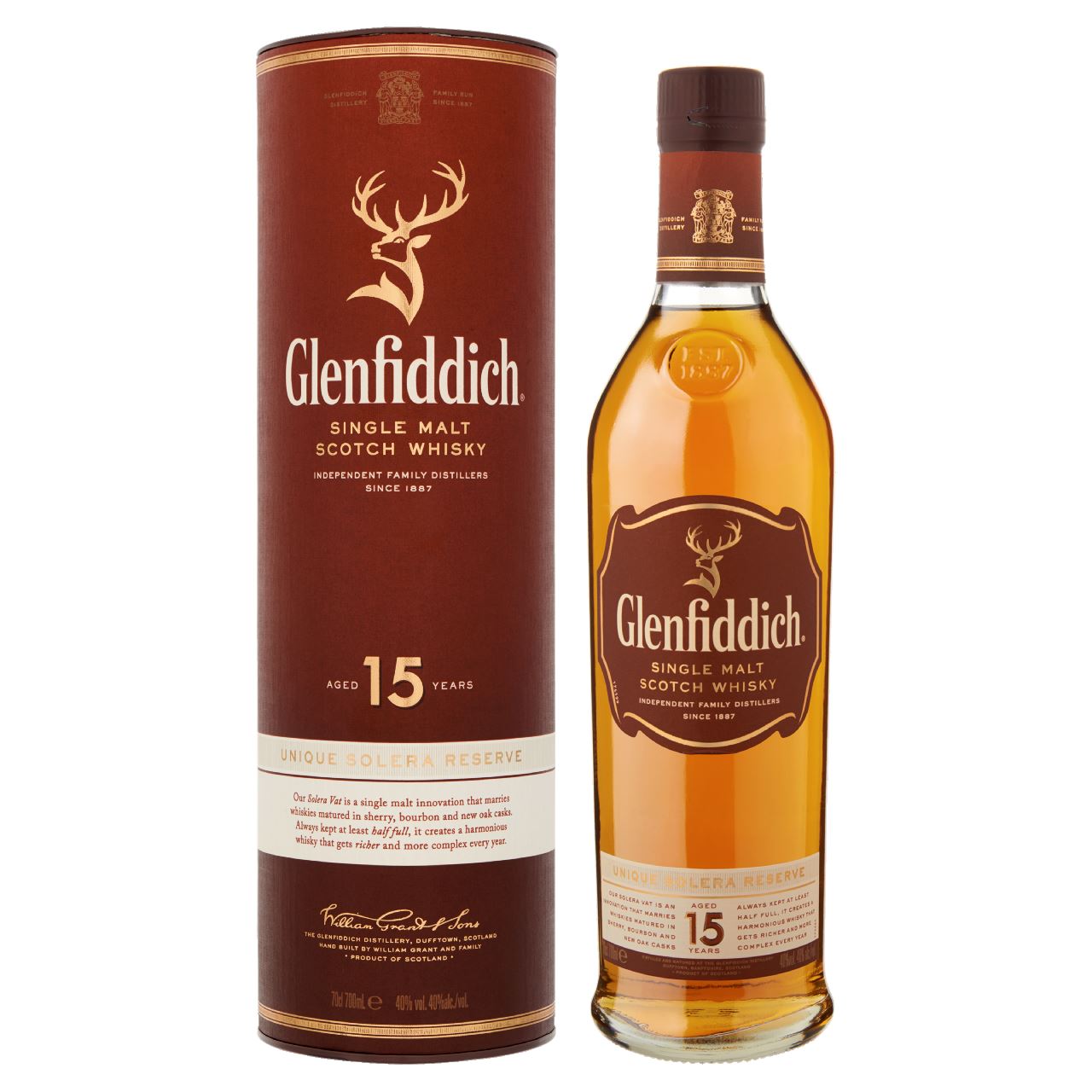 Glenfiddich 15Y Whisky 6 x 70 cl Enkele graan (single grain) 40%