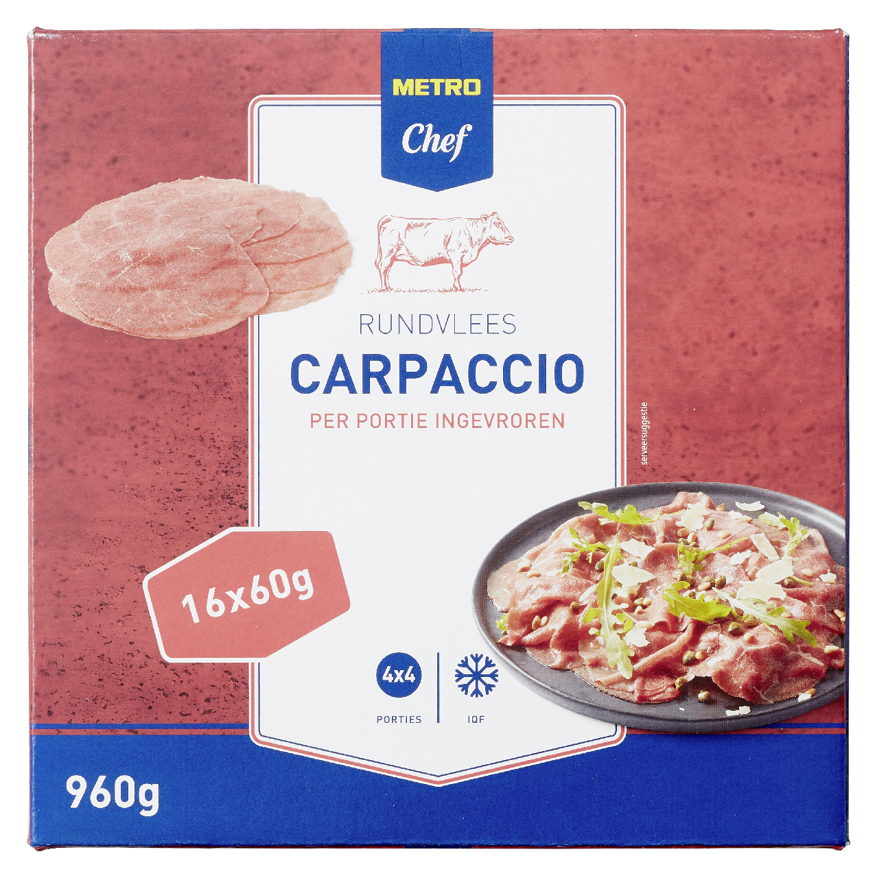 METRO Chef Rundvleescarpaccio diepvries 16 x 60 g *