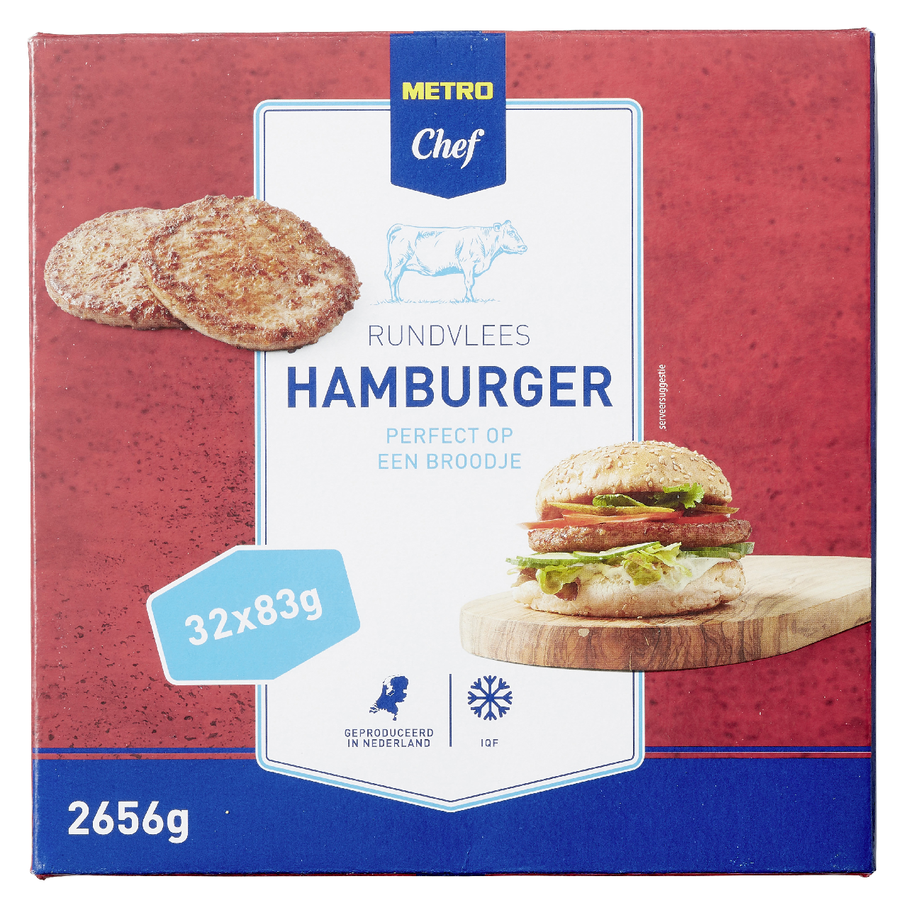 METRO Chef Hamburger diepvries 32 x 83 g