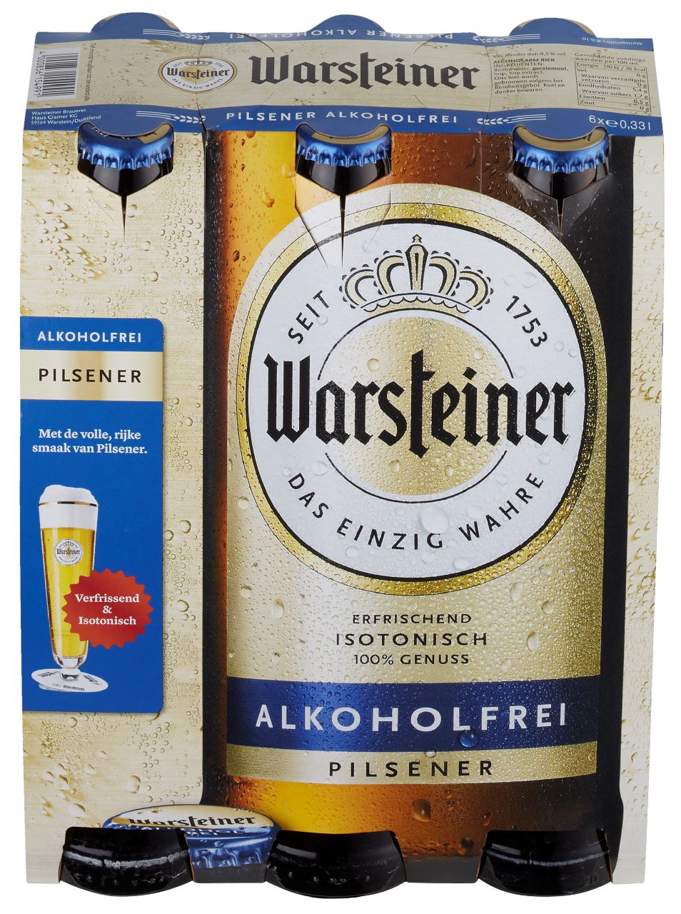Warsteiner Alcoholvrij fles 6 x 33 cl