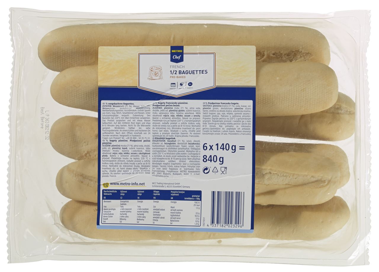 METRO Chef Baguette wit 6 stuks 840 g