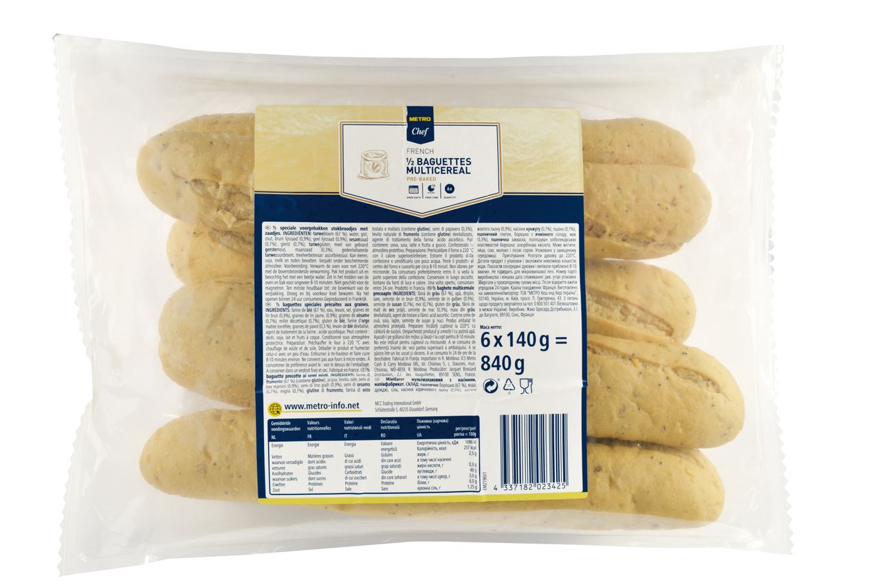 METRO Chef Baguette meergranen 6 stuks 840 g