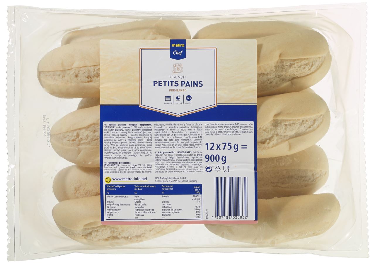 METRO Chef petits pains wit 12 stuks 900 g