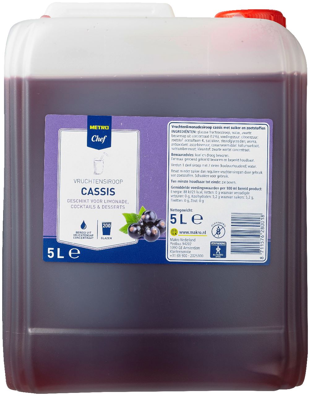 METRO Chef Vruchtensiroop Cassis 5 l