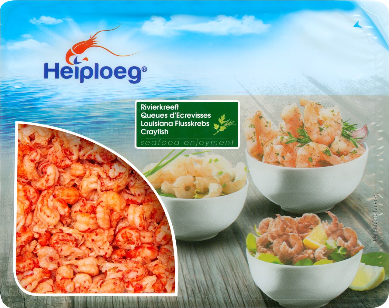 Heiploeg Chinese rivierkreeft, gekookt, gepeld, ontdooid 500g