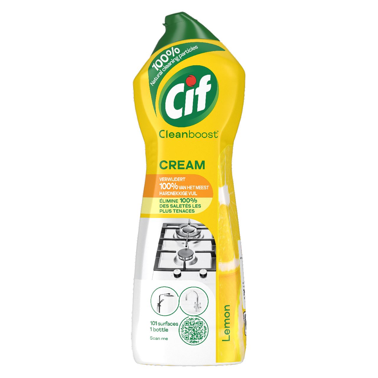 Cif CleanBoost Schuurmiddel Cream Citroen 750 ml