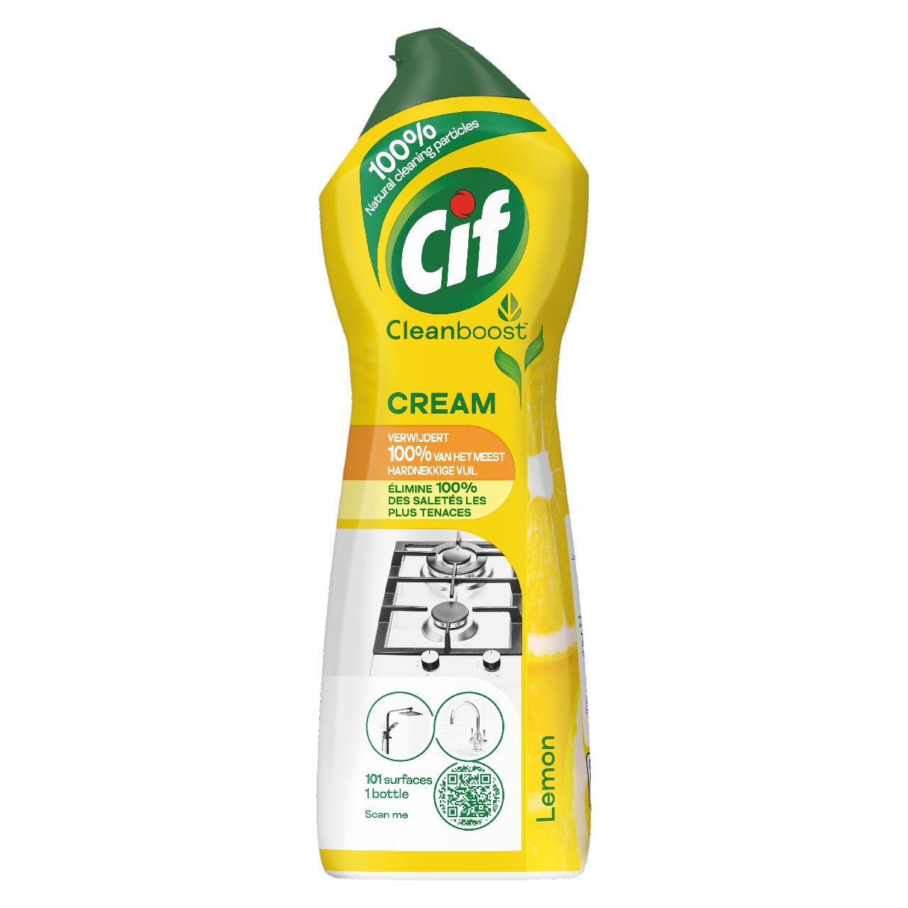 Cif CleanBoost Schuurmiddel Cream Citroen 8 x 750 ml
