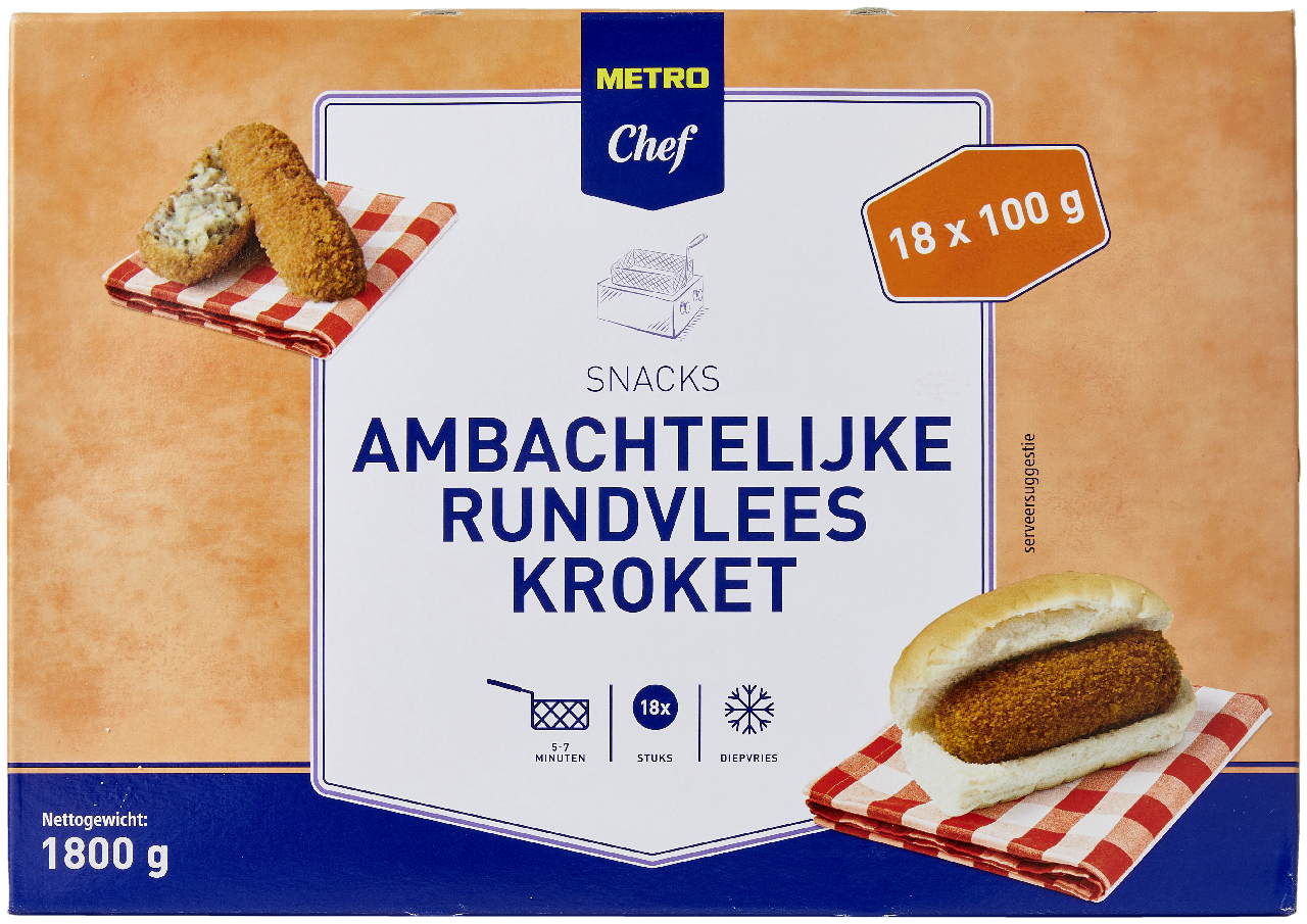METRO Chef Ambachtelijke Rundvleeskroket 18 x 100 g *