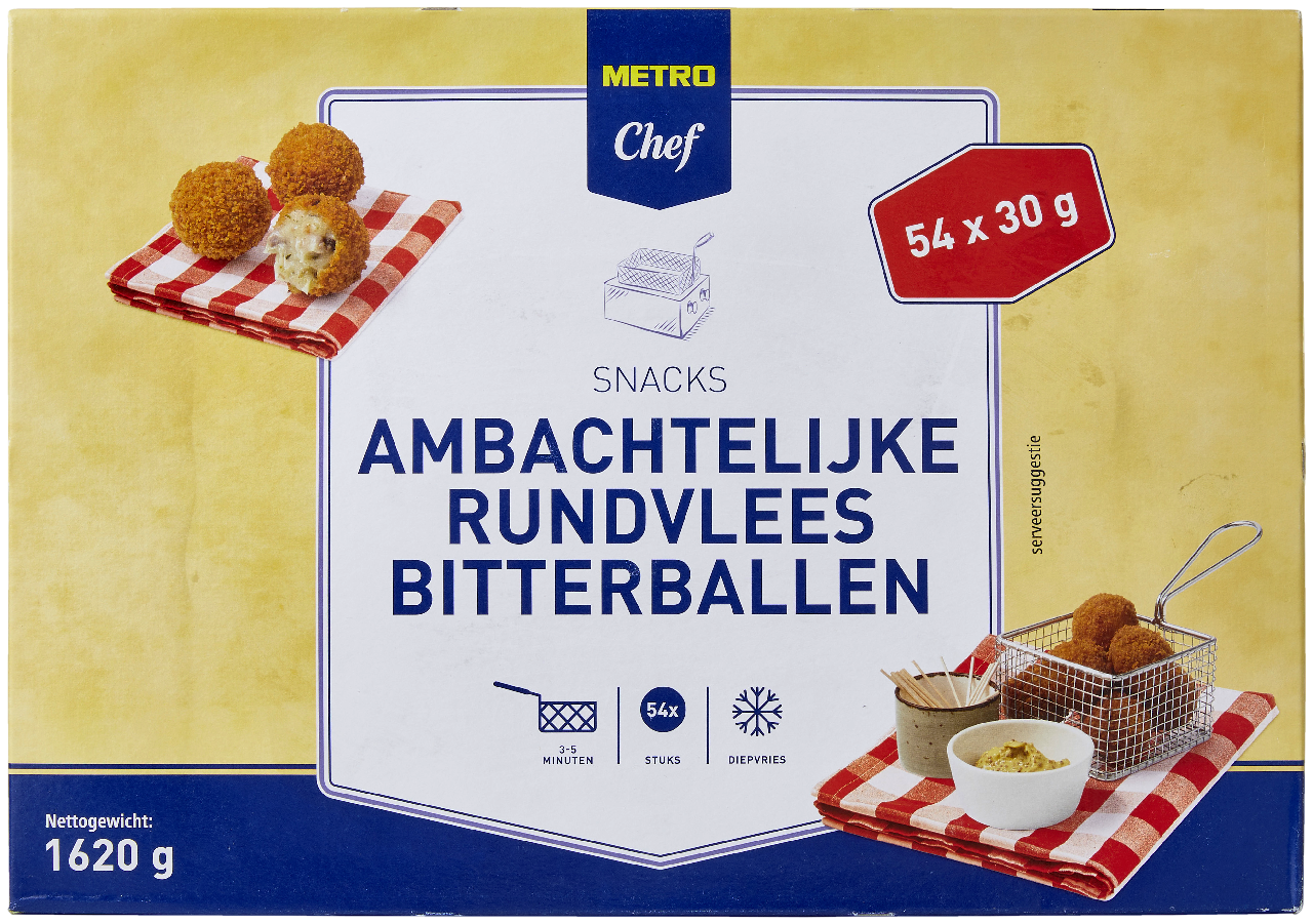 METRO Chef Ambachtelijke Rundvleesbitterballen 54 x 30 g *