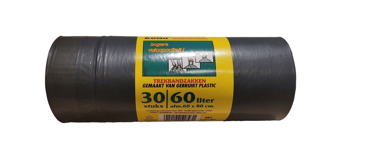 KOMO Trekbandzakken 60 l 30 stuks