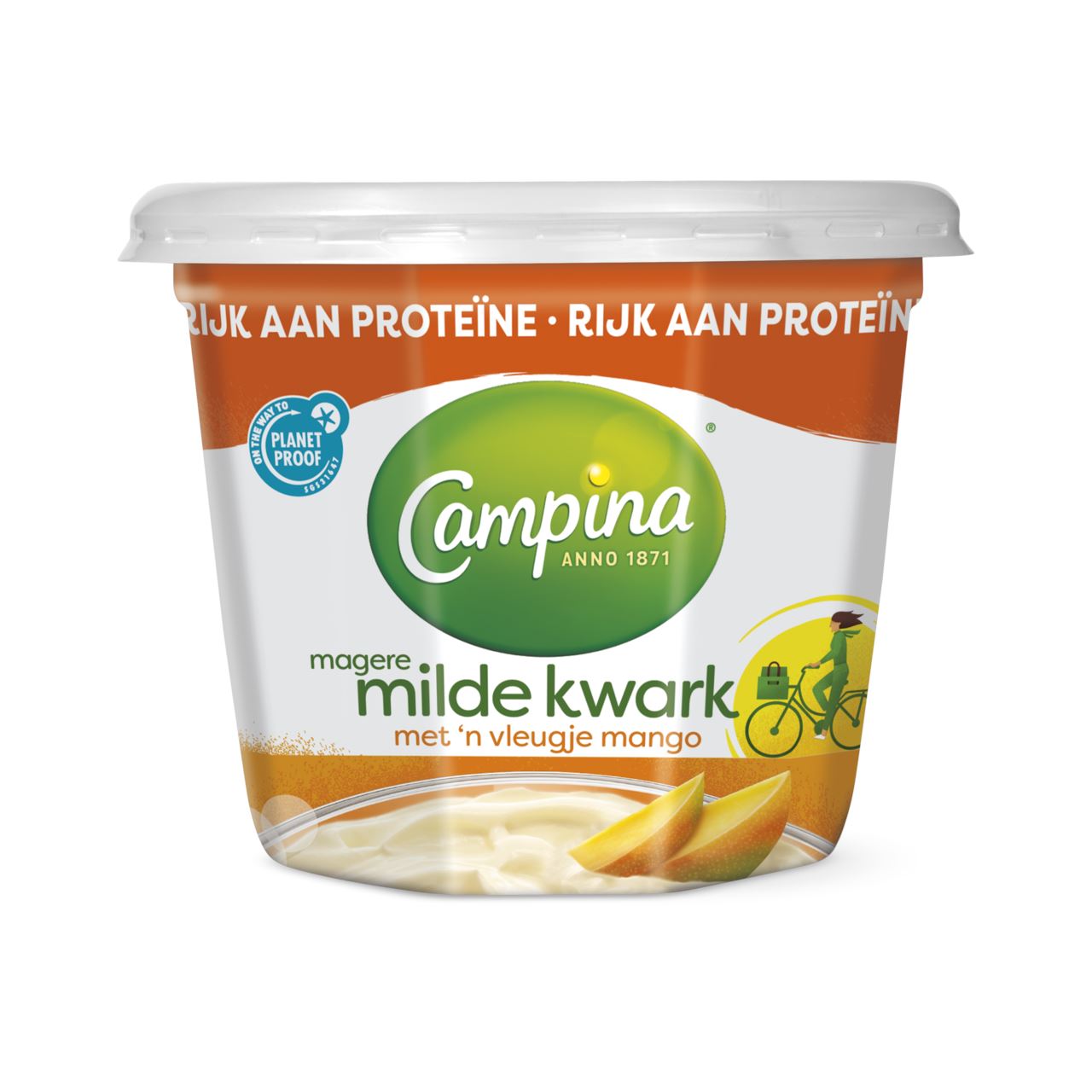 Campina Kwark Magere Milde met 'n Vleugje Mango 500 g Bakje