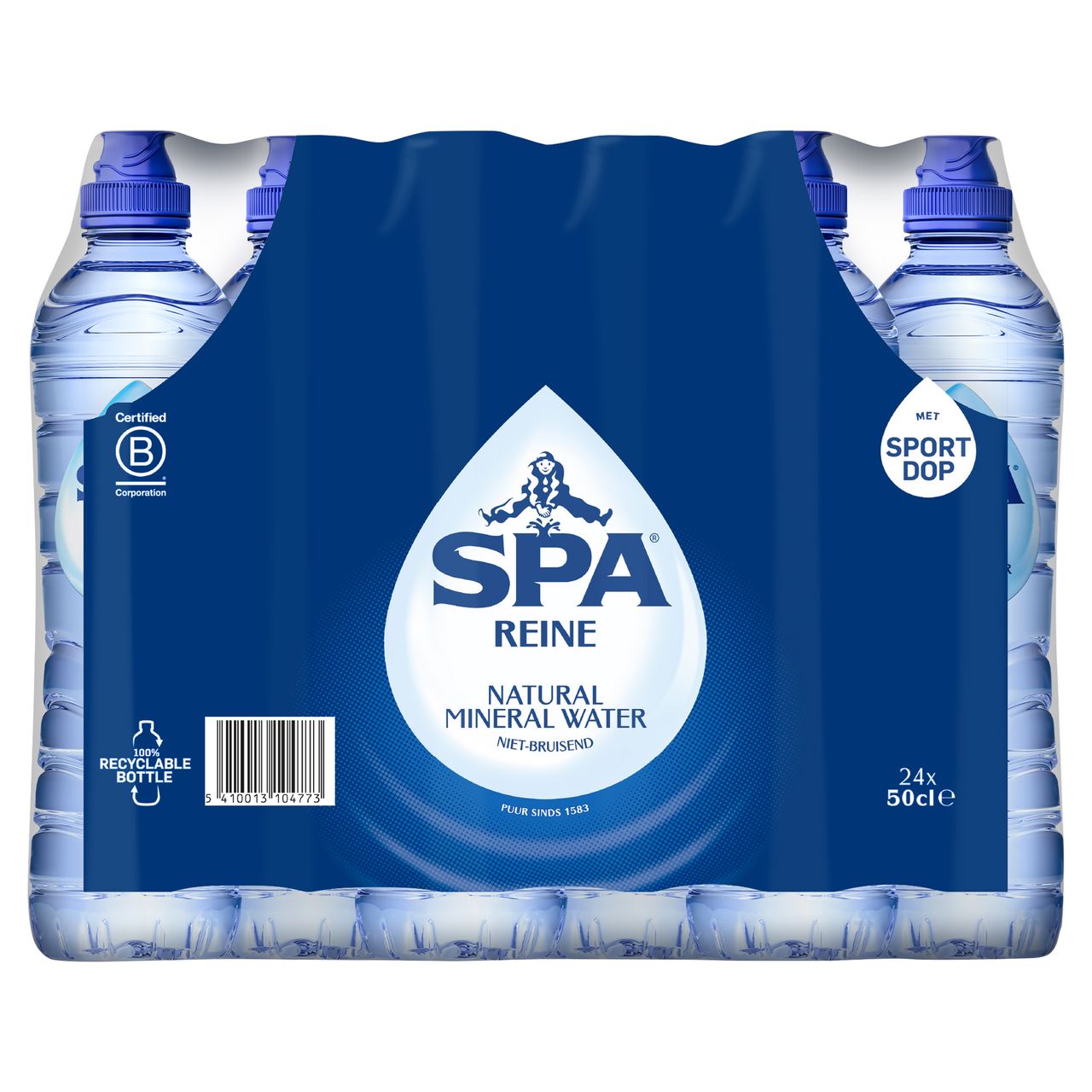 SPA Reine Natuurlijk Mineraalwater Koolzuurvrij Sportdop 24 x 50 cl