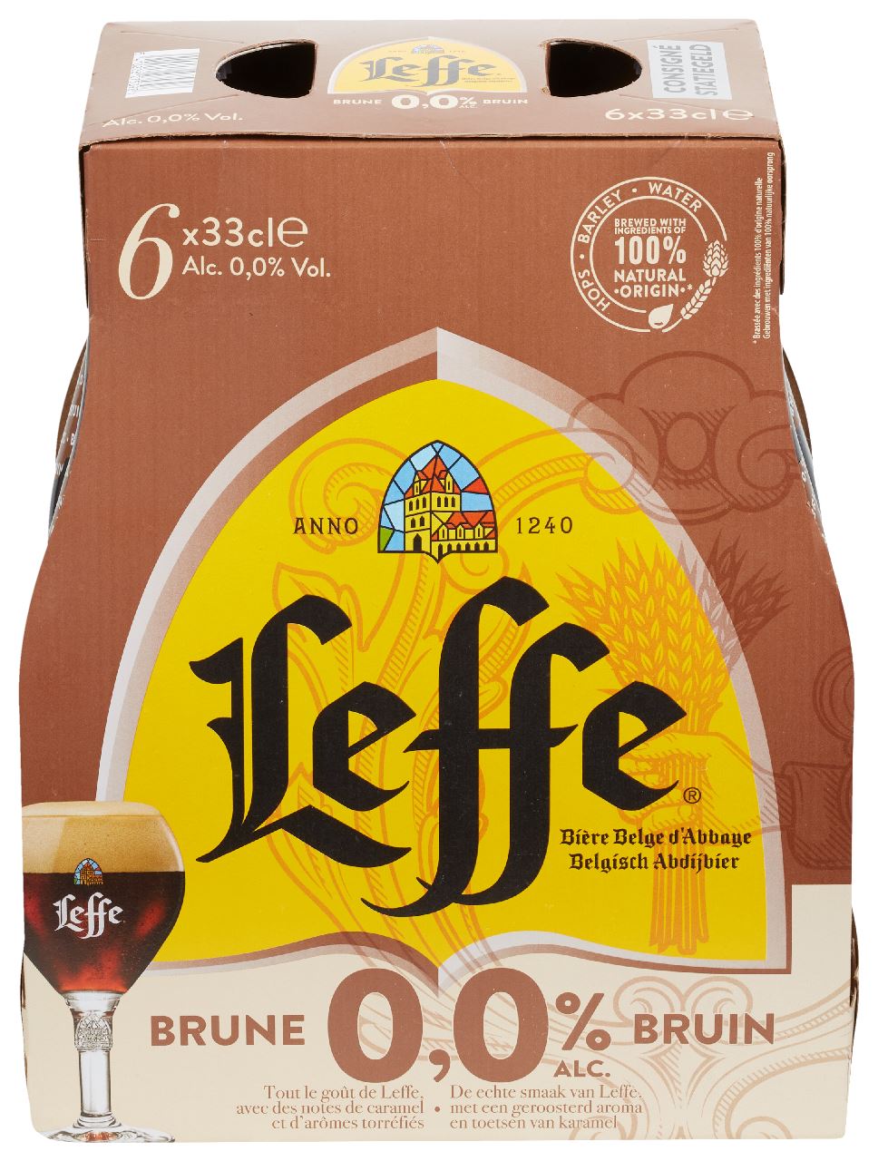 Leffe Bruin 0,0% Belgisch Abdijbier Flessen 24 x 33 cl
