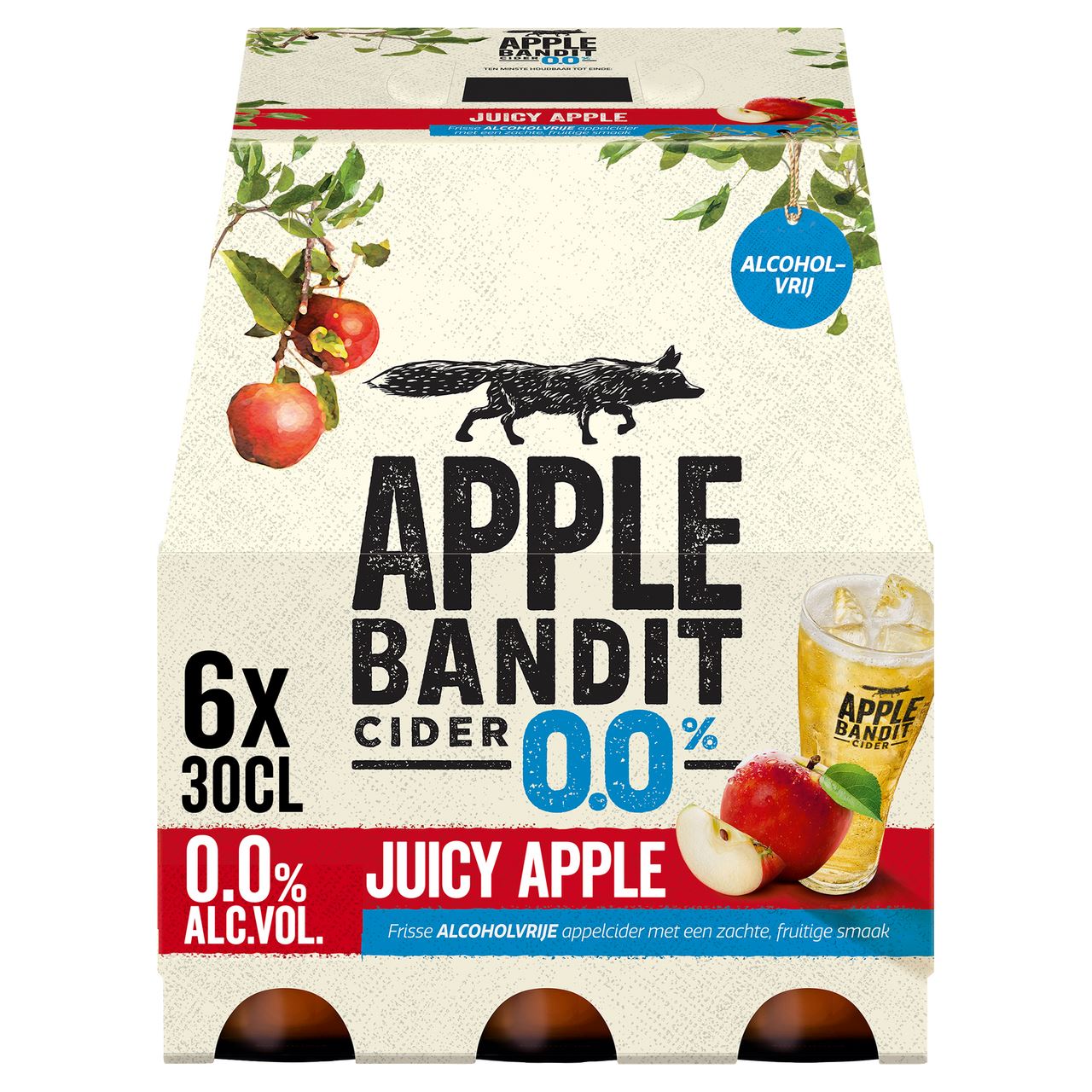 Apple Bandit Cider Juicy Apple 0.0% Fles 6 x 30 cl