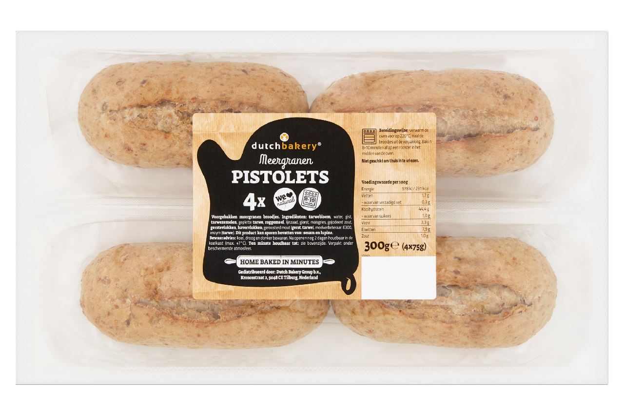 Dutch Bakery Meergranen Pistolets 4 x 75 g