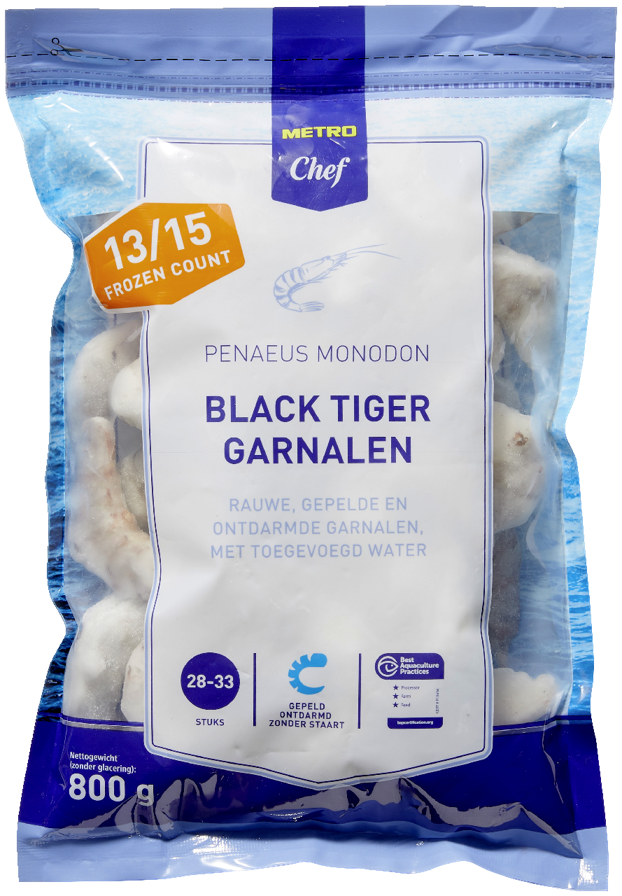 METRO Chef Black tiger garnalen gepeld & ontdarmd 13/15 800 g *
