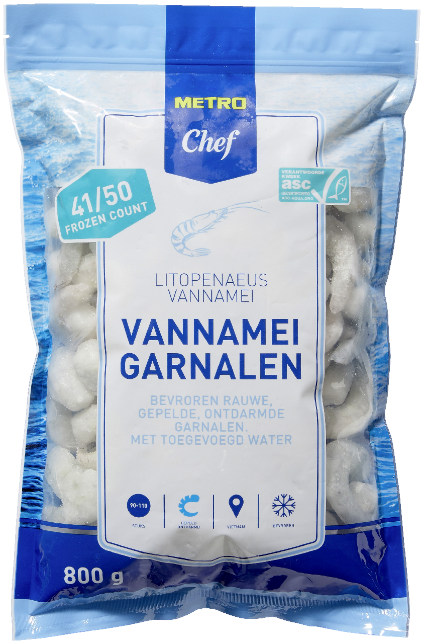 METRO Chef vannamei gepeld en ontdarmd 41/50 800 g *