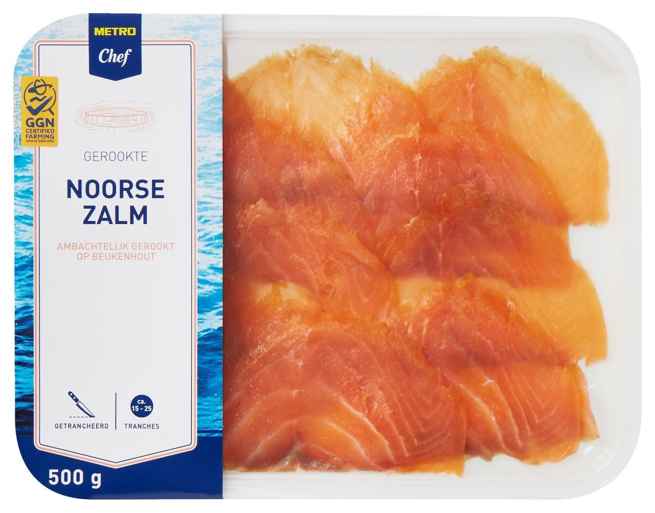 METRO Chef Gerookte Noorse zalm schuin gesneden 500 g *