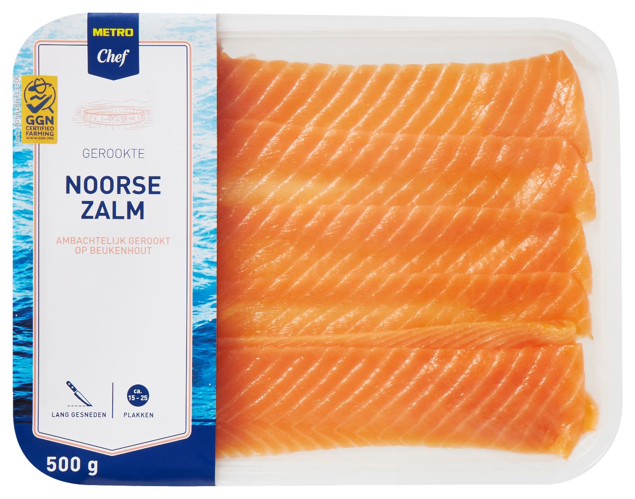 METRO Chef Gerookte Noorse zalm lang gesneden 500 g *