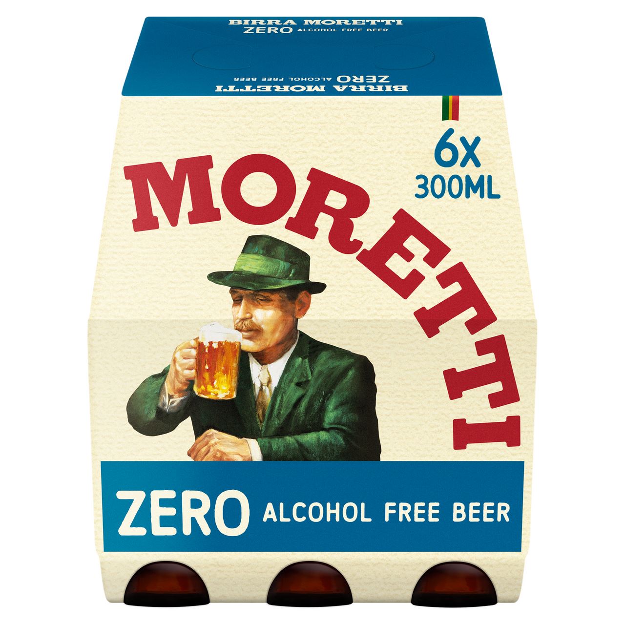 BIRRA MORETTI Italiaans Bier Zero Fles 6 x 30 cl