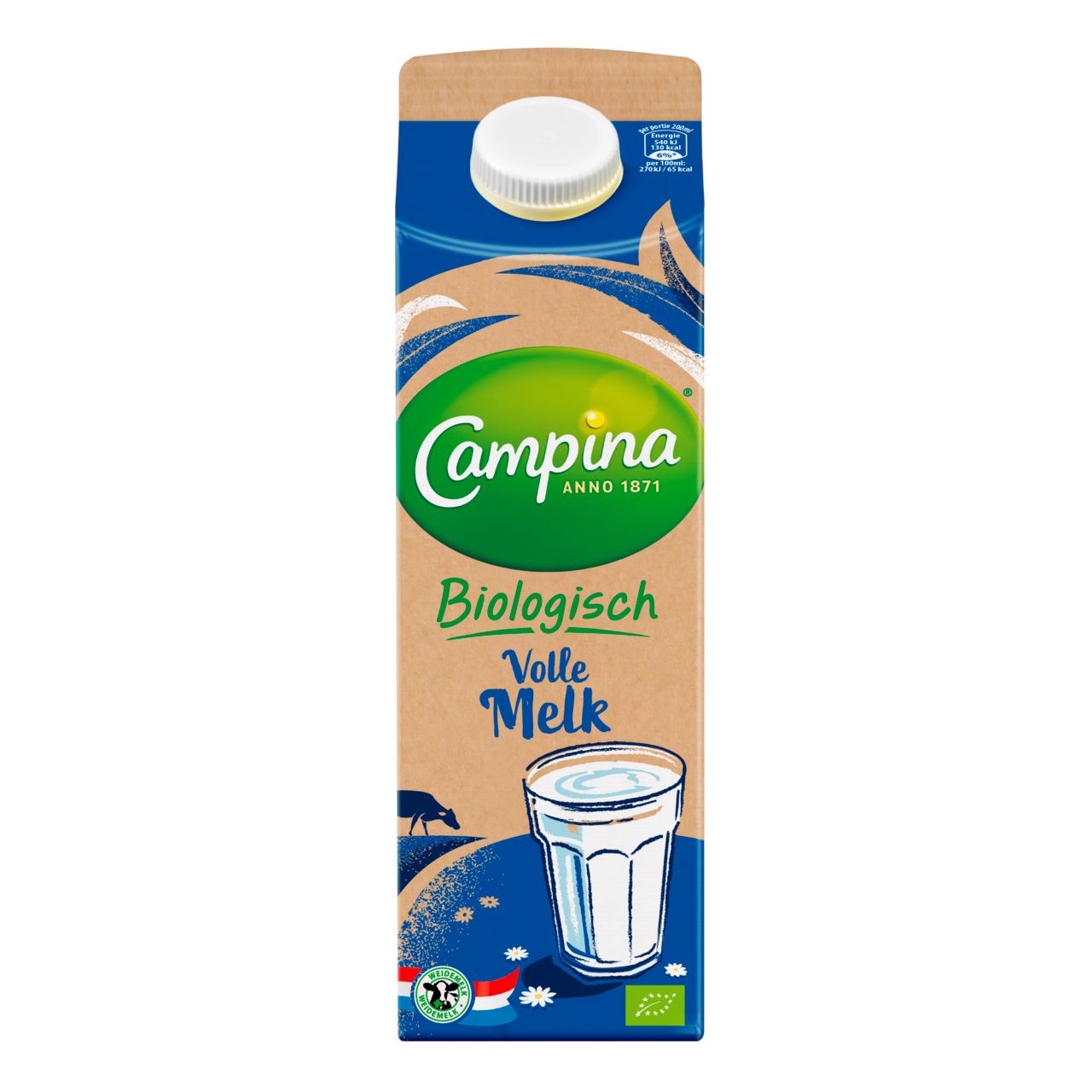 Campina Melk Biologische Volle 1 l Pak met punt