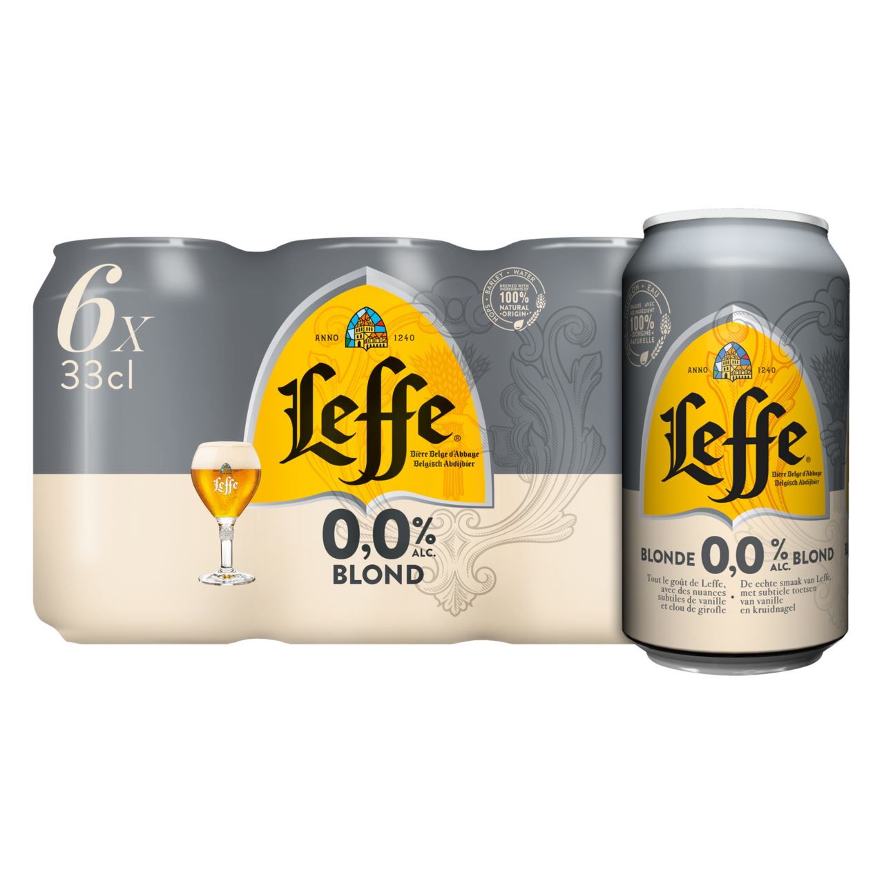 Leffe Blond 0,0% blik 24 x 33 cl
