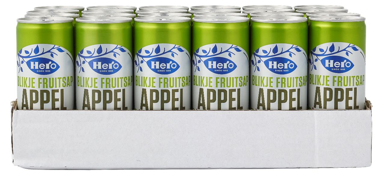 Hero Appelsap blik 24 x 25 cl