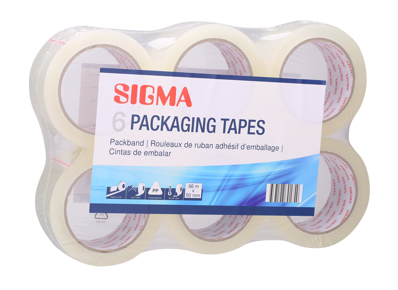 SIGMA Tape 50 mm x 66 m Transparant 6 st