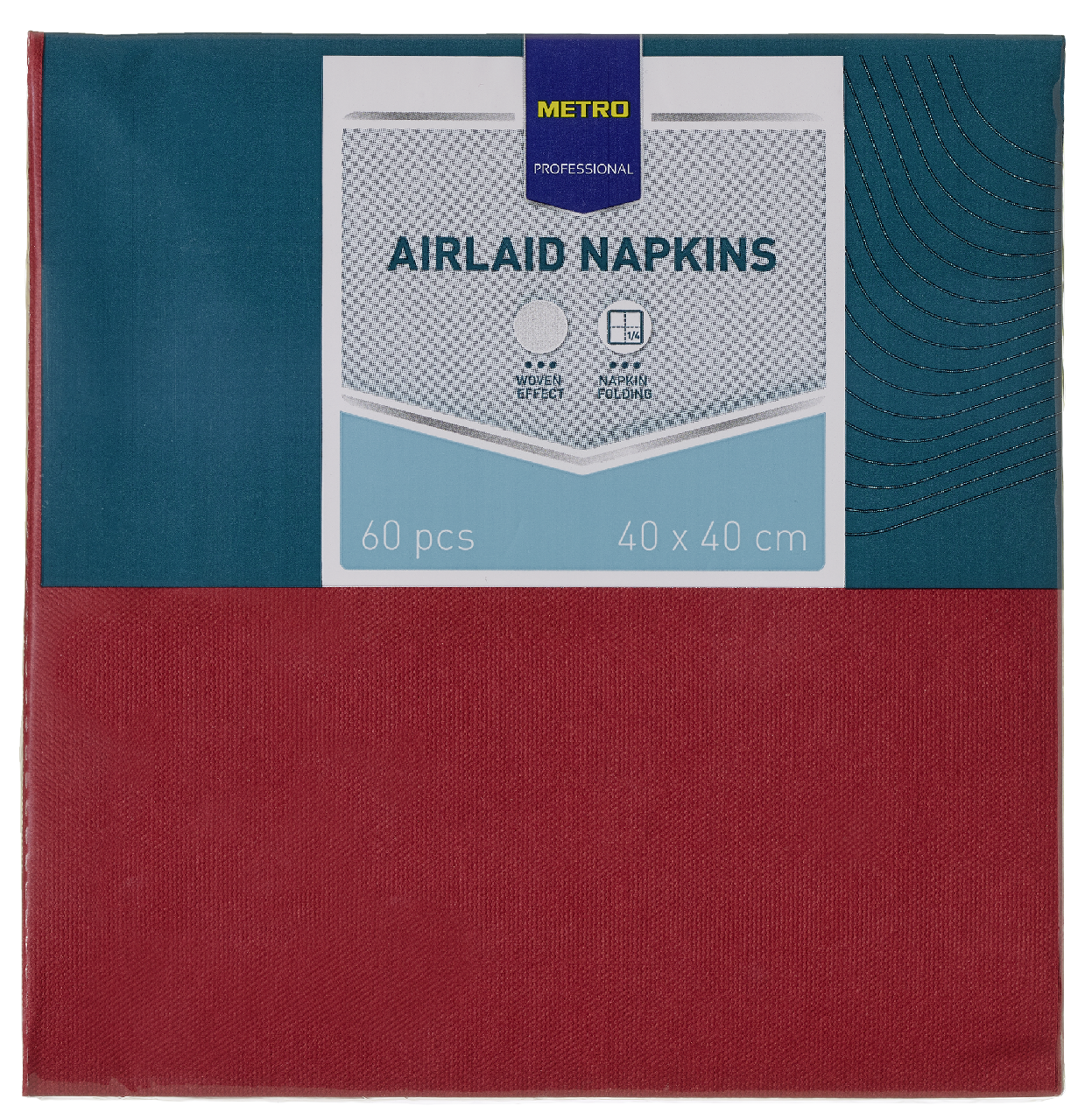 METRO PROFESSIONAL Servetten 40 cm Airlaid bordeaux 60 stuks
