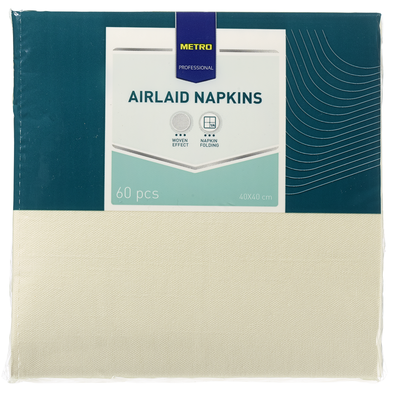 METRO PROFESSIONAL Servetten 40 cm Airlaid crème 60 stuks