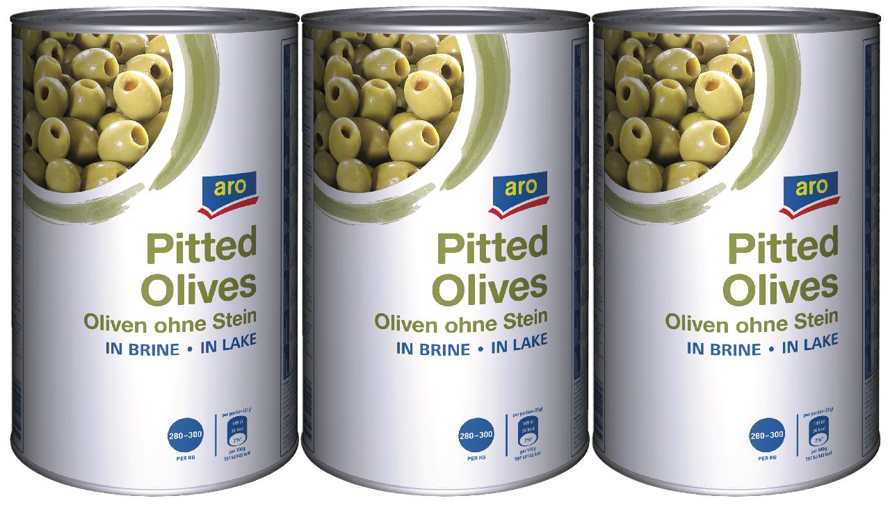 aro Groene Olijven zonder pit 3 x 4 kg
